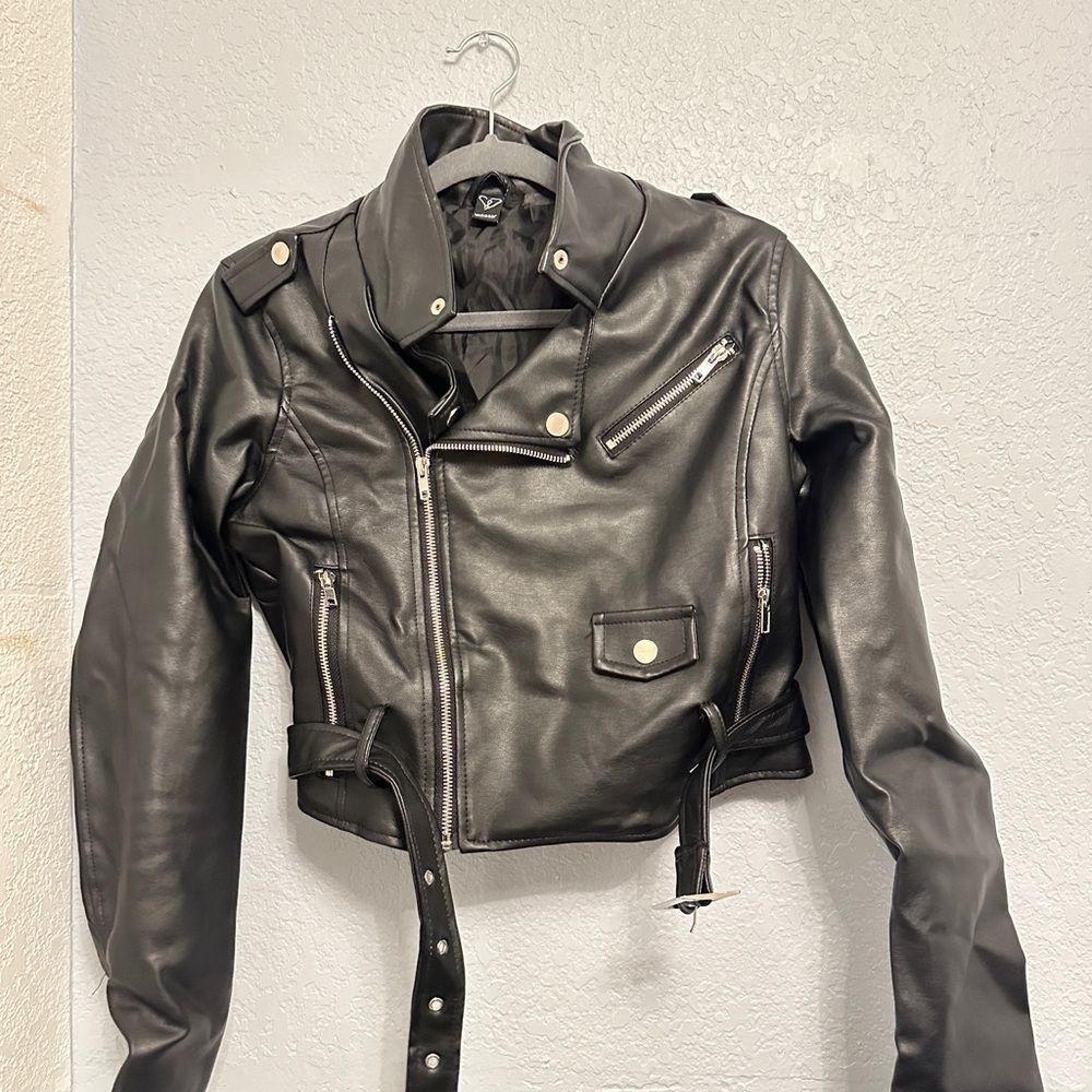 Windsor Black Leather Moto Jacket